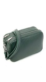 Bolso bandolera de piel con doble compartimento