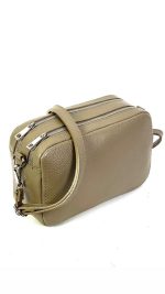 Bolso bandolera de piel con doble compartimento