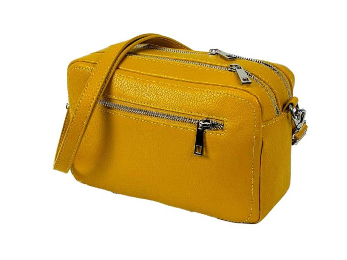Bolso bandolera de piel con doble compartimento