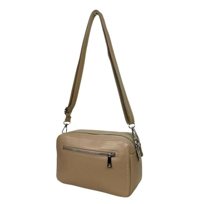 Bolso bandolera de piel con doble compartimento