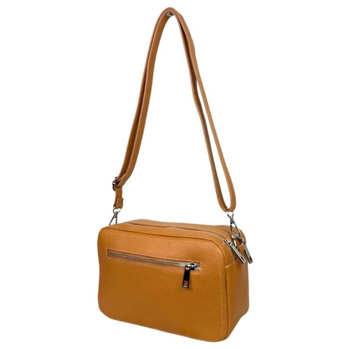 Bolso bandolera de piel con doble compartimento